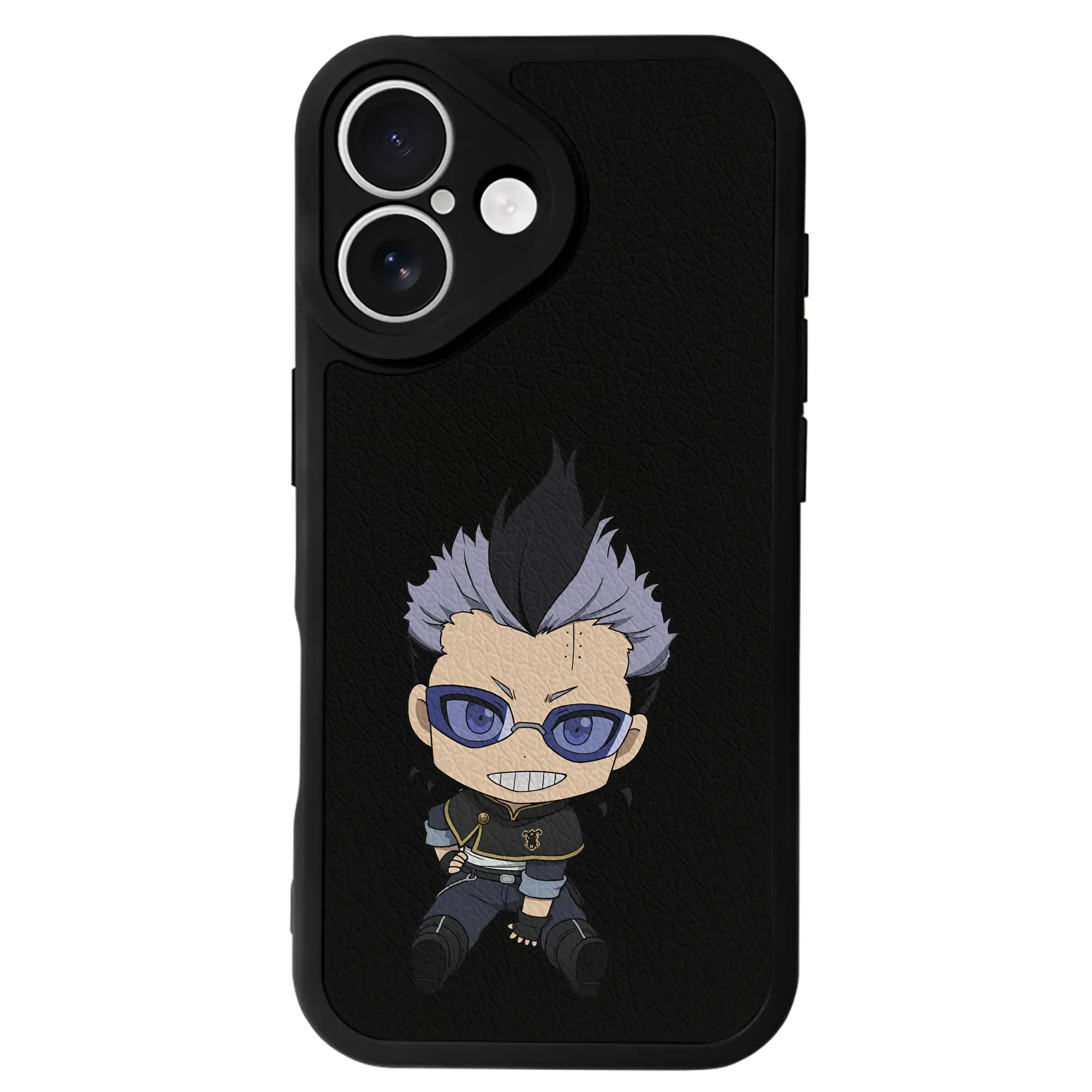 ブラッククローバー グッズ マグナ・スウィング - IPhone 16シリーズ対応 ・ シリコンスマホケース ・ レザー調 ・ 高精度フィット ・ 耐衝撃 ・ ワイヤレス充電対応 ・ 精密カット